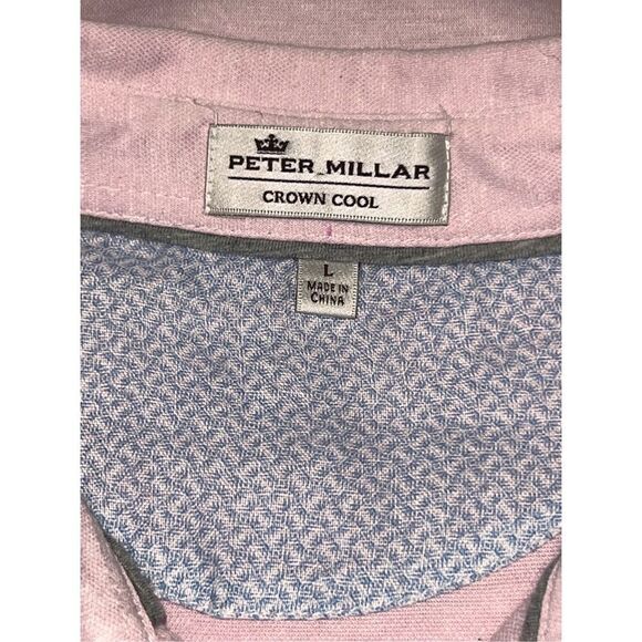Peter Millar Pink Crown Cool Short Sleeve Golf Polo Size Large #51 - Picture 6 of 6